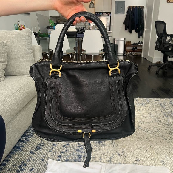 Chloe Marcie Large Double Carry Satchel Bag - Picture 7 of 10